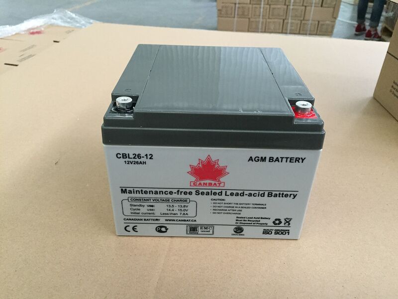 12 V 26 Ah AGM Maintenance-Free Battery, Bolt Terminals