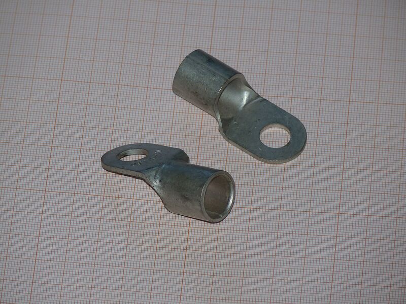 Tinned Copper Battery Cable Lugs, 2/0 AWG, 3/8 in Stud, 4-Pack