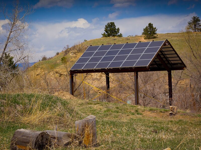 Steel Solar Canopy Frame, Gable Roof for 12 Panels, 4 Posts